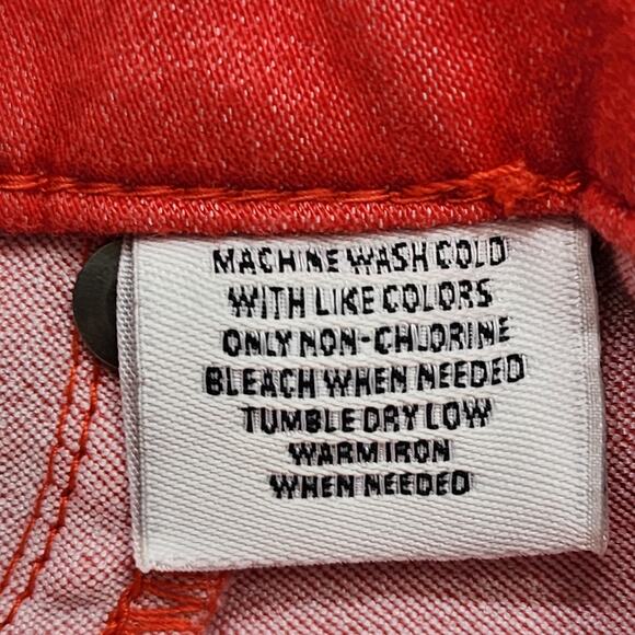 Style&Co Jeans Womens 14 Red Mid Rise Skinny Cuffed Crop Jegging Stretch Casual - Picture 7 of 12